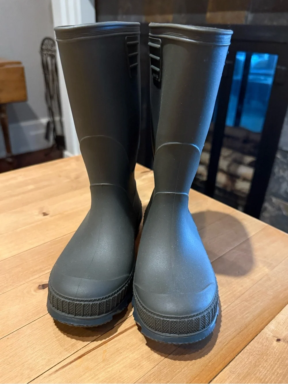 Kids Waterproof Rain Boots - Dark Gray. Size 12. New!
